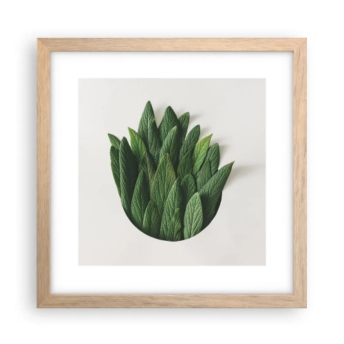 Plakat i ramme af lyst egetræ - Uhæmmet nysgerrighed - 30x30 cm