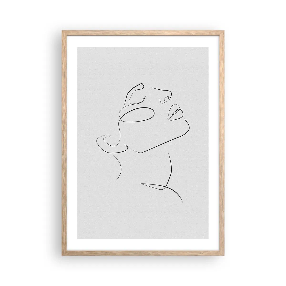 Plakat i ramme af lyst egetræ - En drømmes slyngninger - 50x70 cm