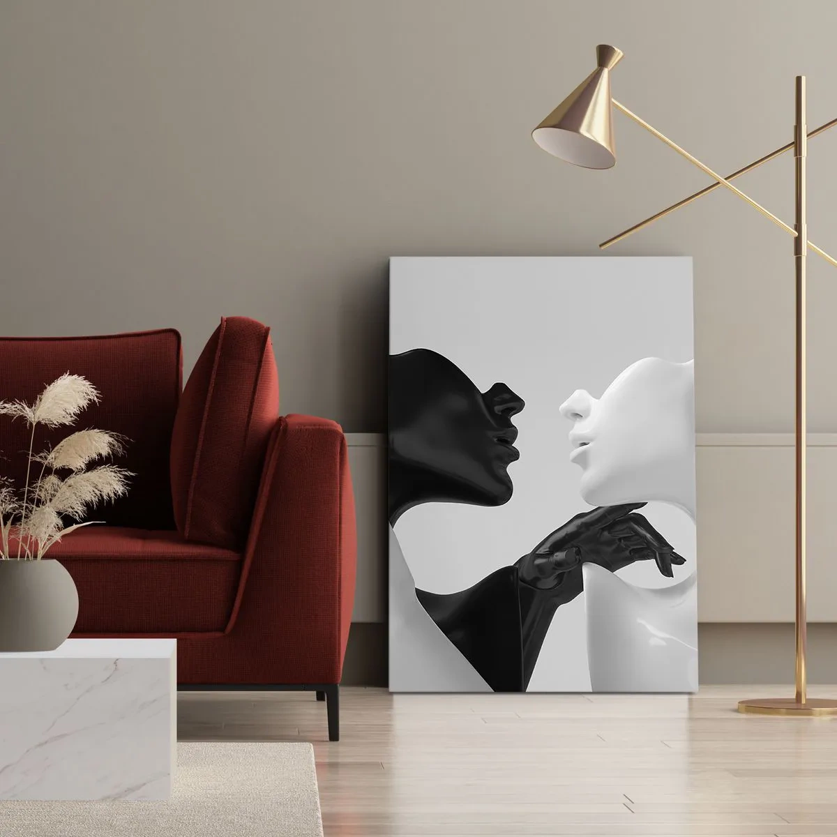 Lærredstryk - Billede på lærred - Tiltrækning - begær - 50x70 cm