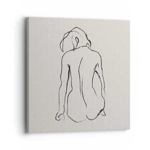 Lærredstryk - Billede på lærred - Nøgen pige - 30x30 cm