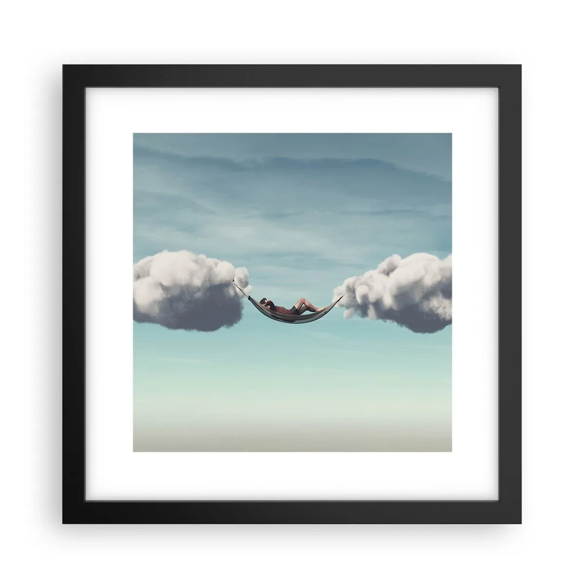 Plakat i sort ramme - Lykken i øjeblikket - 30x30 cm