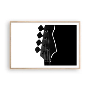 Plakat i ramme af lyst egetræ - Stilhed i klipper  - 91x61 cm