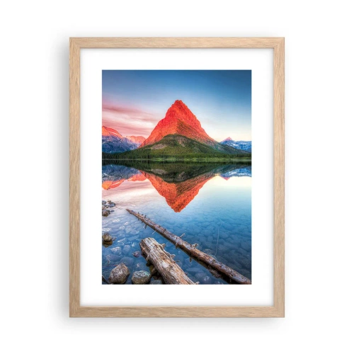 Plakat i ramme af lyst egetræ - Varme og kulde - 30x40 cm