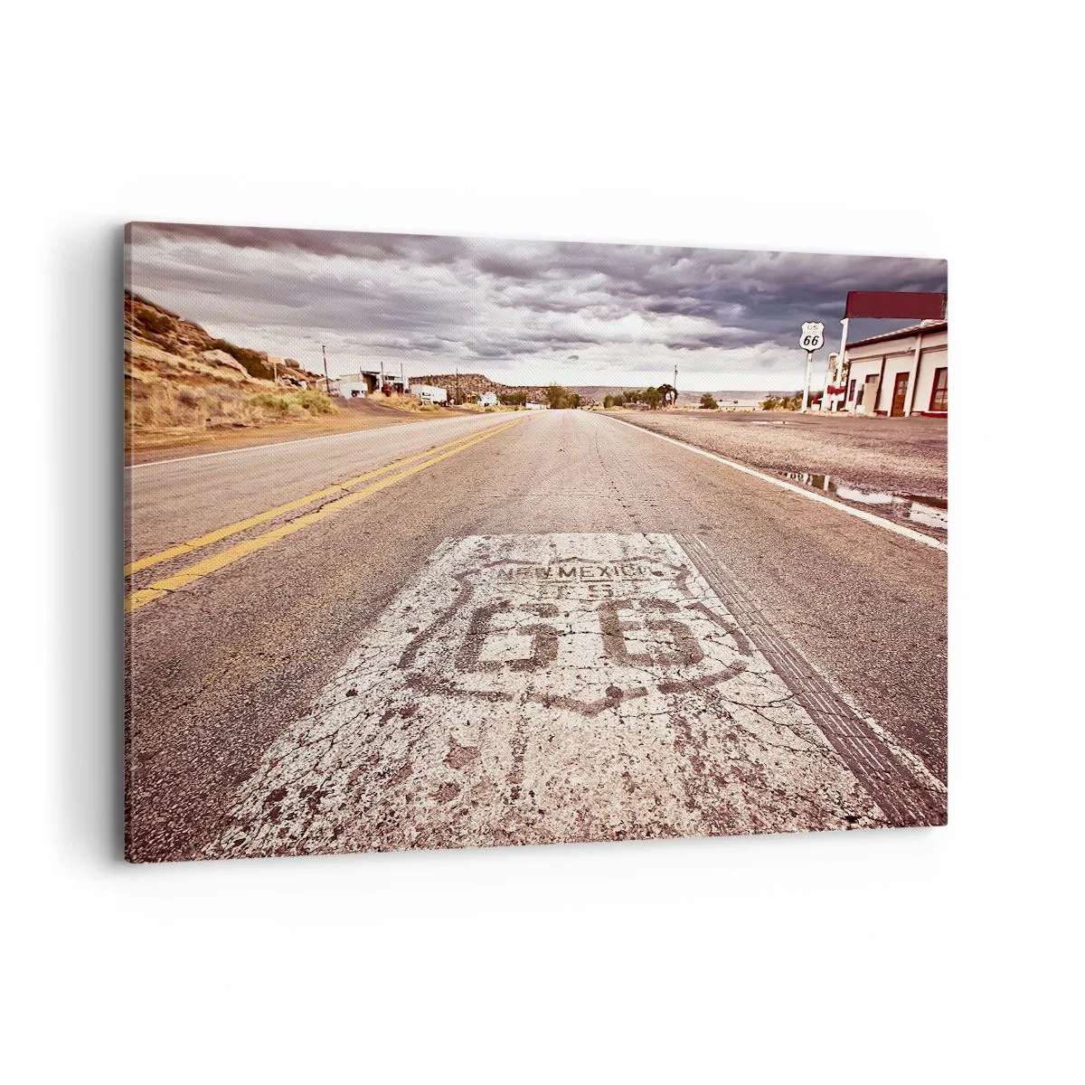 Lærredstryk - Billede på lærred - Mother Road - amerikansk legende - 120x80 cm