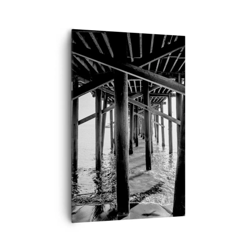 Lærredstryk - Billede på lærred - Strandskjul - 80x120 cm