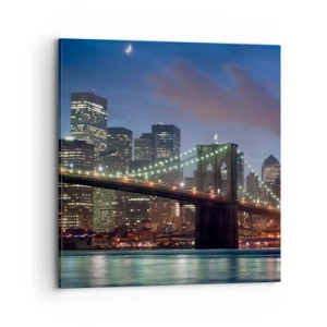 Lærredstryk - Billede på lærred - Lys op om natten - 70x70 cm