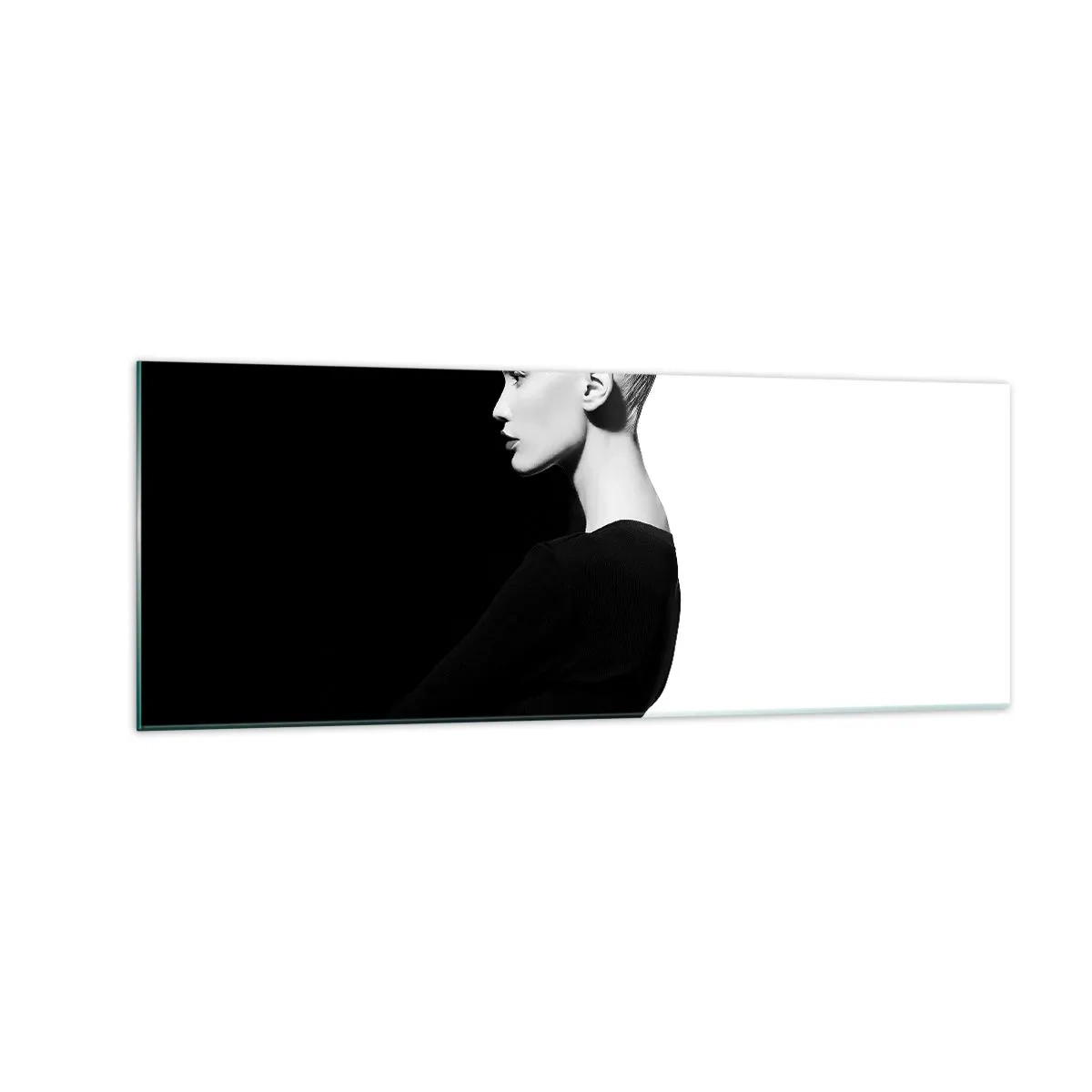 Billede på glas - Blot en kvinde - 140x50 cm
