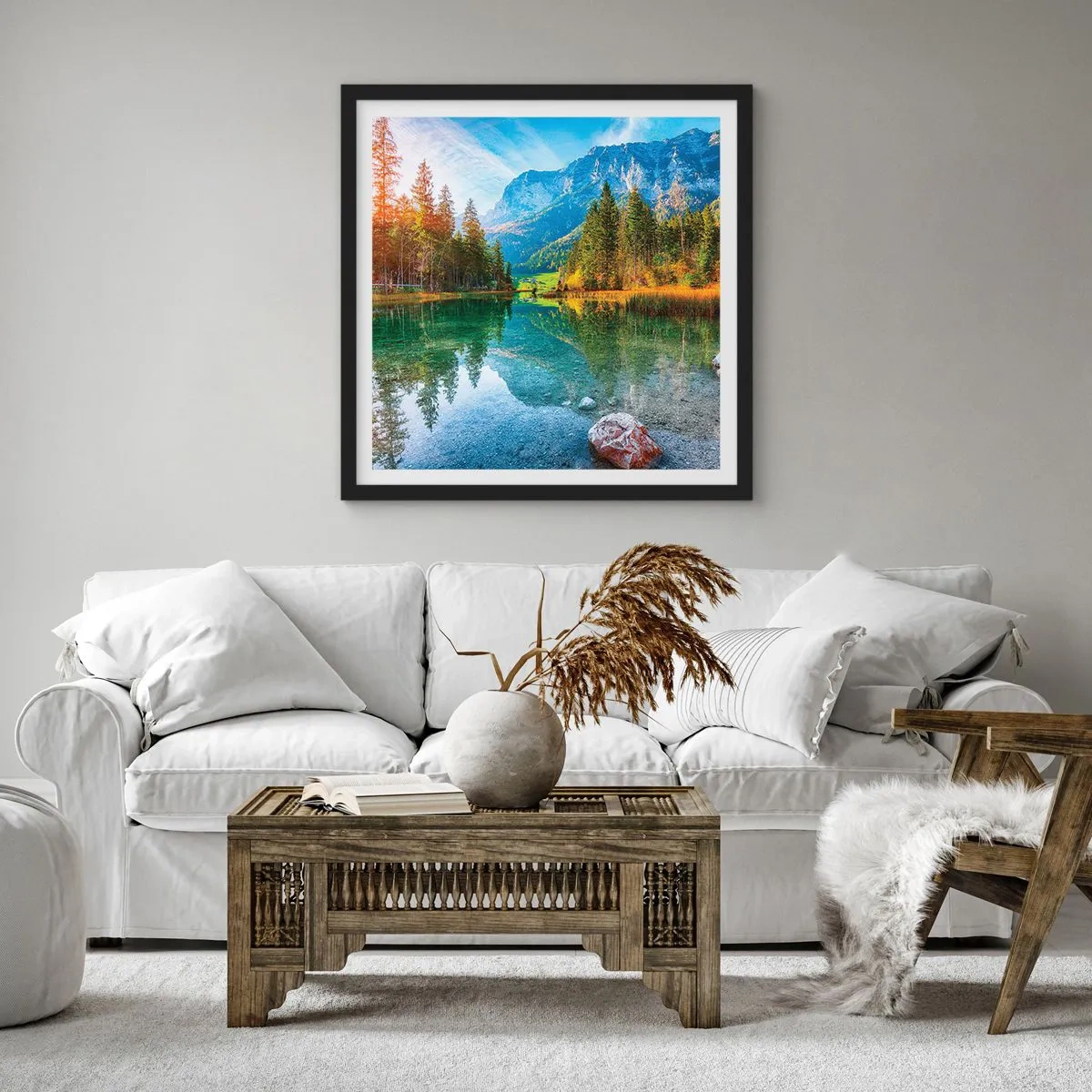 Plakat i sort ramme - Efterårets blidhed - 40x40 cm