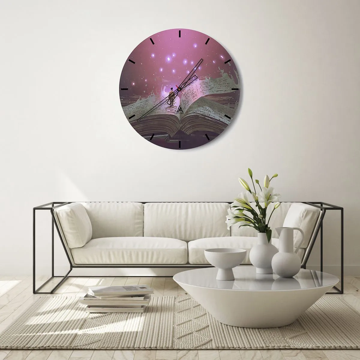 Vægur, Uret - En invitation til en anden verden - læs den! - 40x40 cm