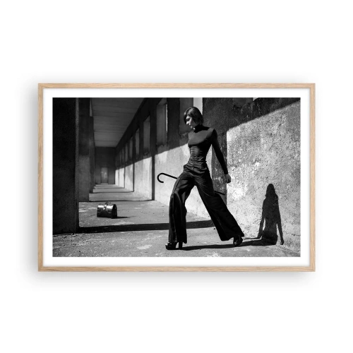 Plakat i ramme af lyst egetræ -  Byens elegance - 91x61 cm