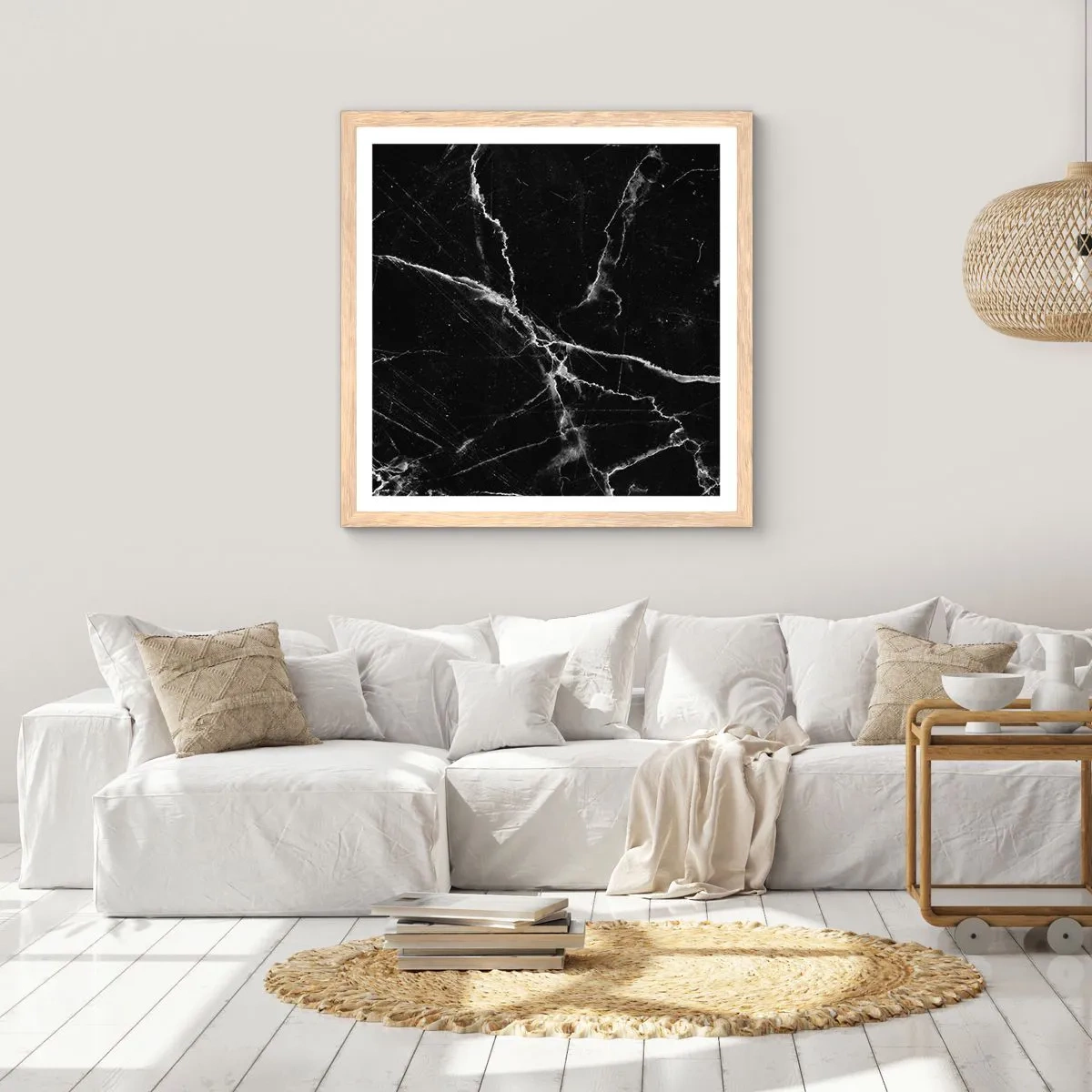 Plakat i ramme af lyst egetræ - Stenens hemmelige liv - 30x30 cm