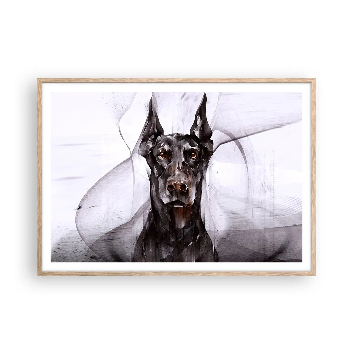 Plakat i ramme af lyst egetræ - Nobelt født - 100x70 cm