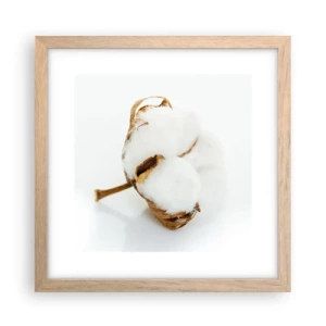 Plakat i ramme af lyst egetræ - Blød af natur - 30x30 cm