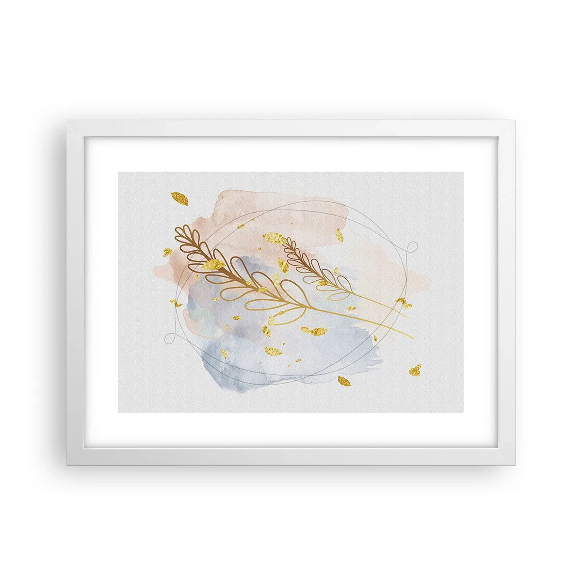 Plakat i hvid ramme - En gylden eksplosion - 40x30 cm