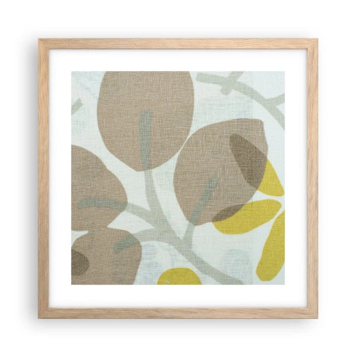 Plakat i ramme af lyst egetræ - Komposition i solskinnet - 40x40 cm