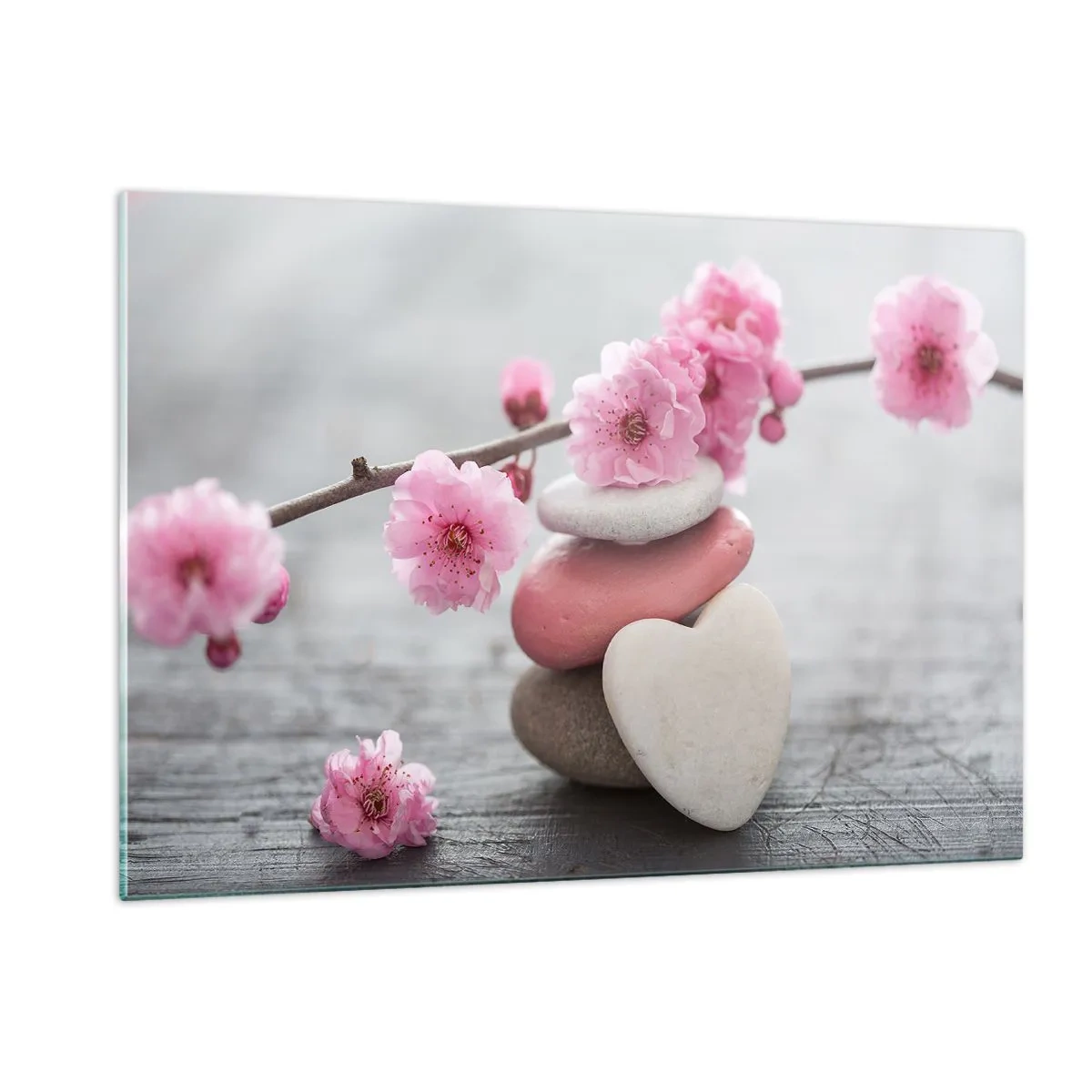 Billede på glas - Kirsebærblomstens lyksalighed - 120x80 cm