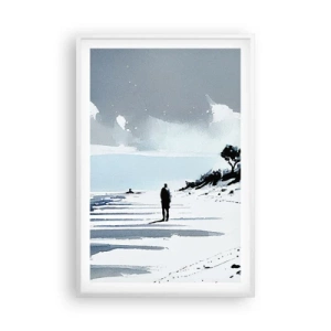 Plakat i hvid ramme - Alene - 61x91 cm