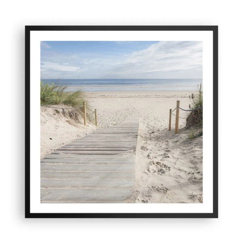 Plakat i sort ramme - Ud over horisonten - 60x60 cm