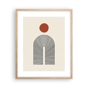 Plakat i ramme af lyst egetræ - Magnetisme af former og farver - 40x50 cm