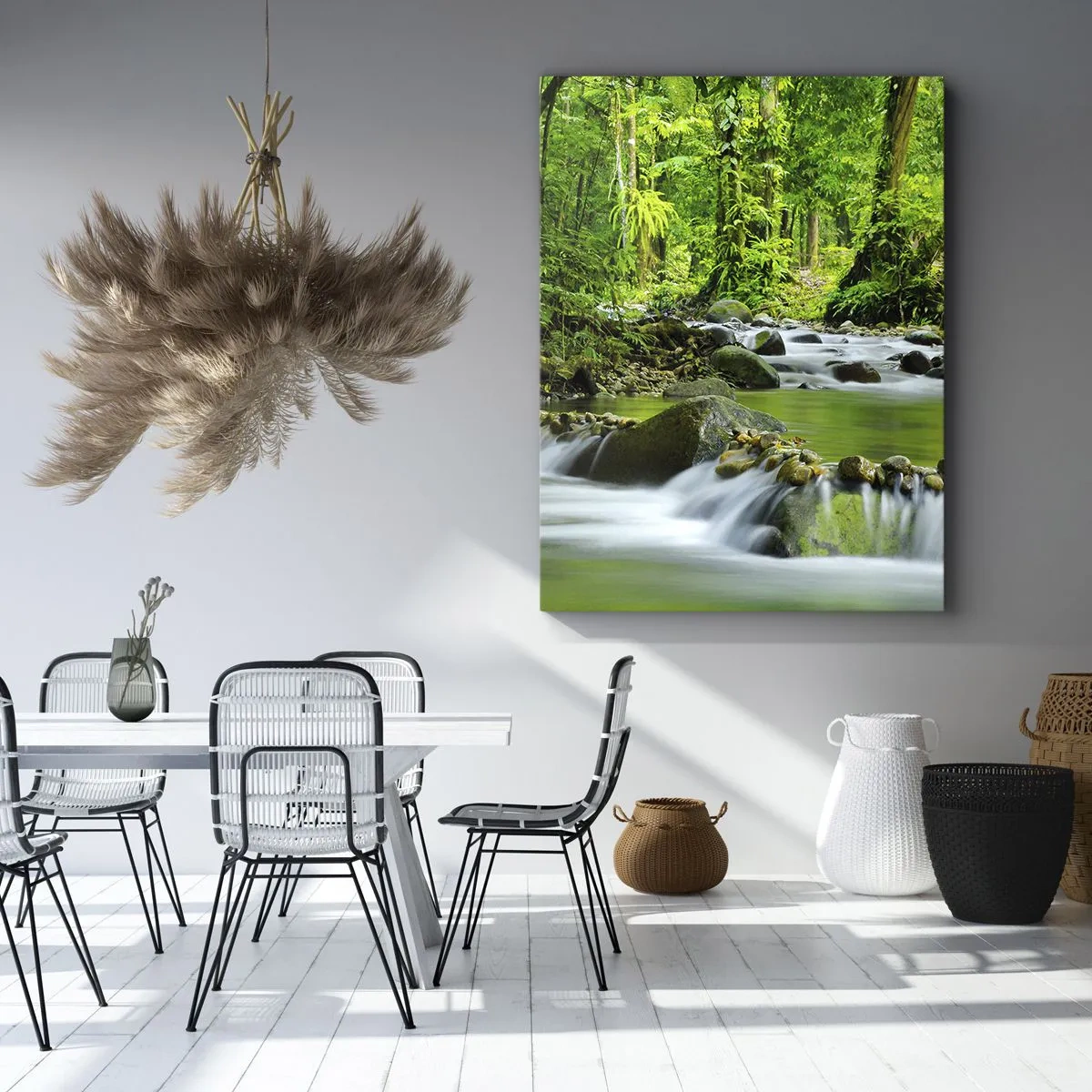 Lærredstryk - Billede på lærred - Svøm i et hav af grønt - 45x80 cm