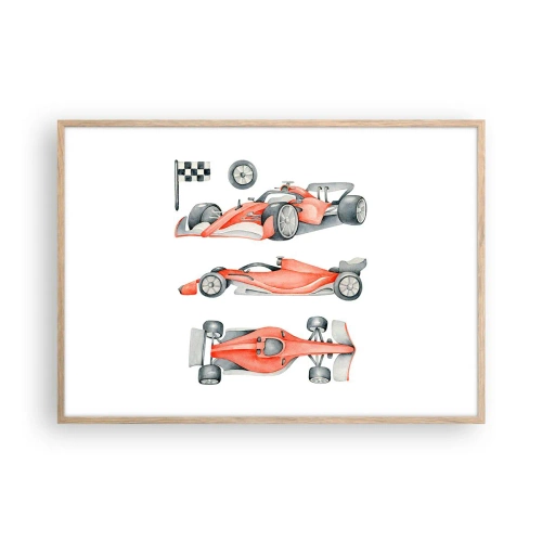 Plakat i ramme af lyst egetræ - At indhente en drøm - 100x70 cm