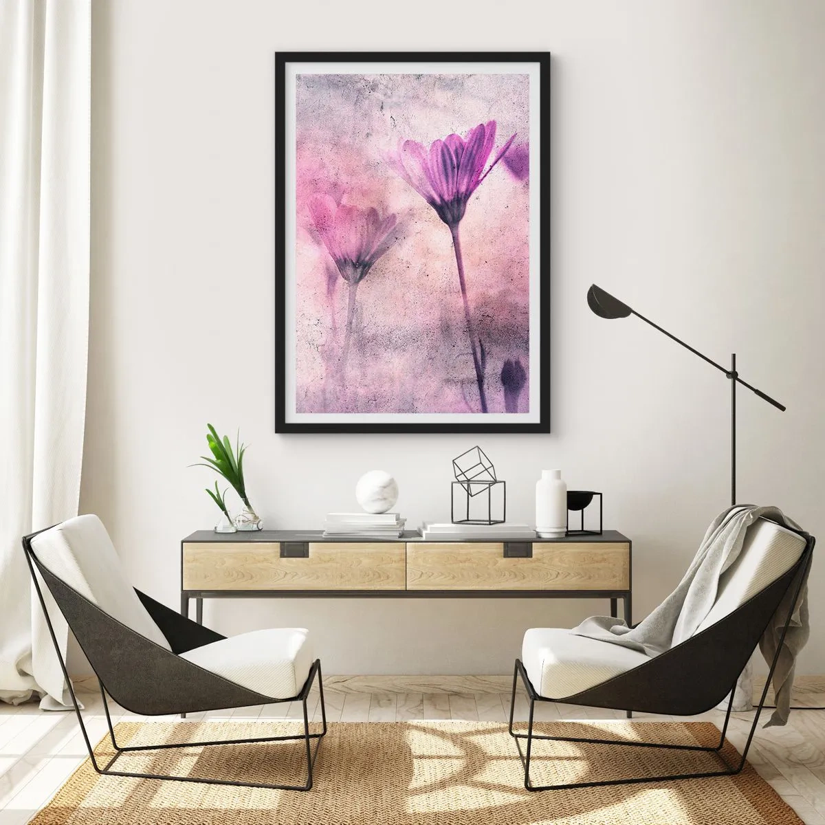 Plakat i sort ramme - En drøm af blomster - 30x40 cm