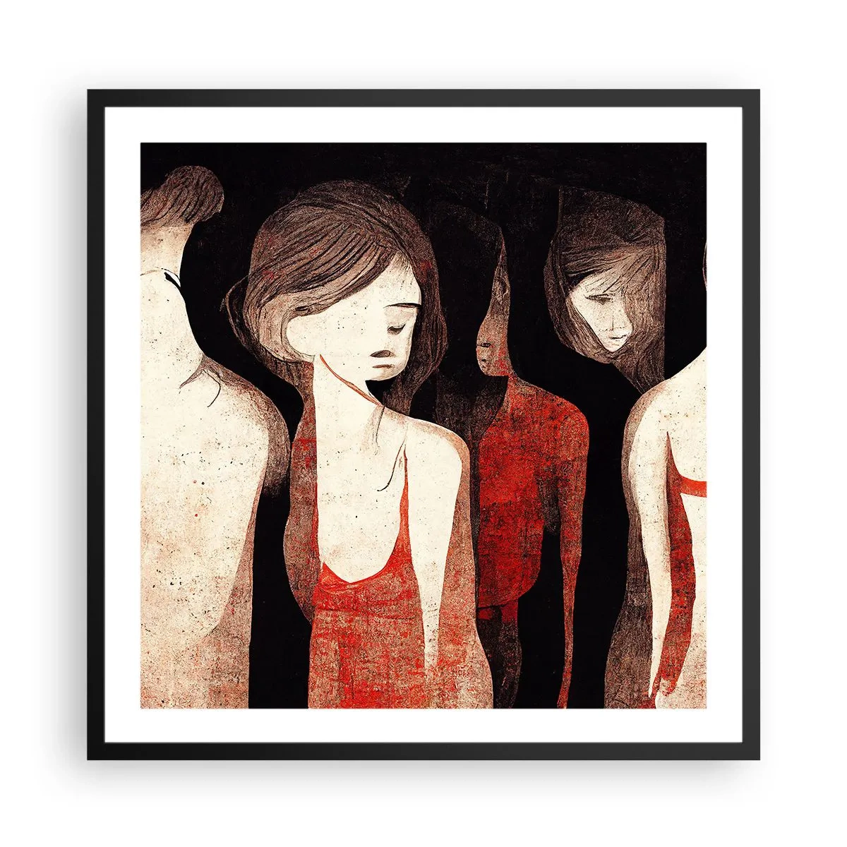Plakat i sort ramme - Mørkets madonnaer - 60x60 cm