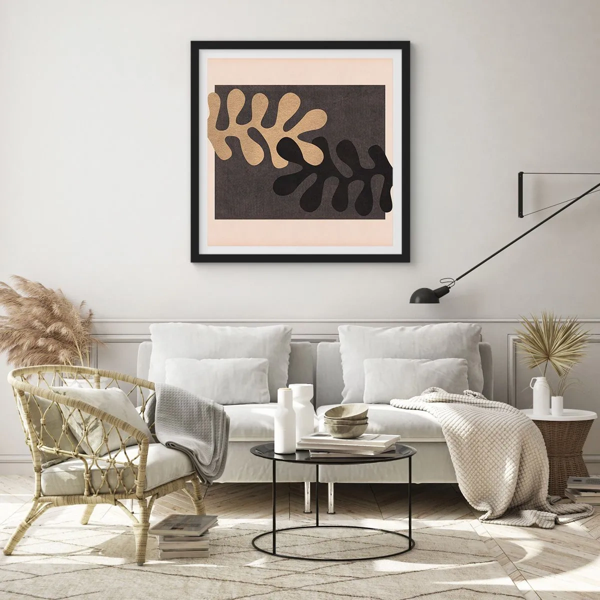 Plakat i sort ramme - Fravær og supplement - 60x60 cm