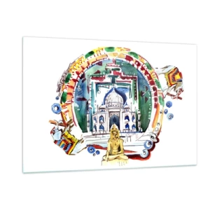 Billede på glas - Hinduisk balance i verden - 120x80 cm