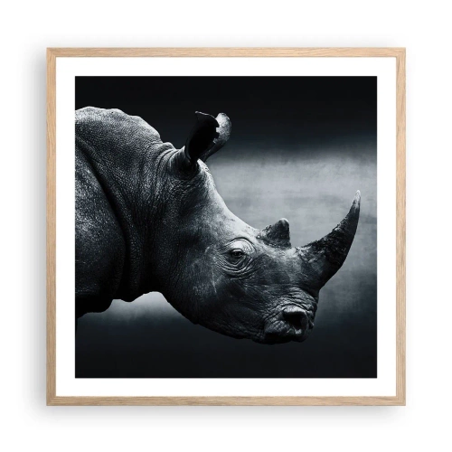 Plakat i ramme af lyst egetræ - Højre profil - 60x60 cm
