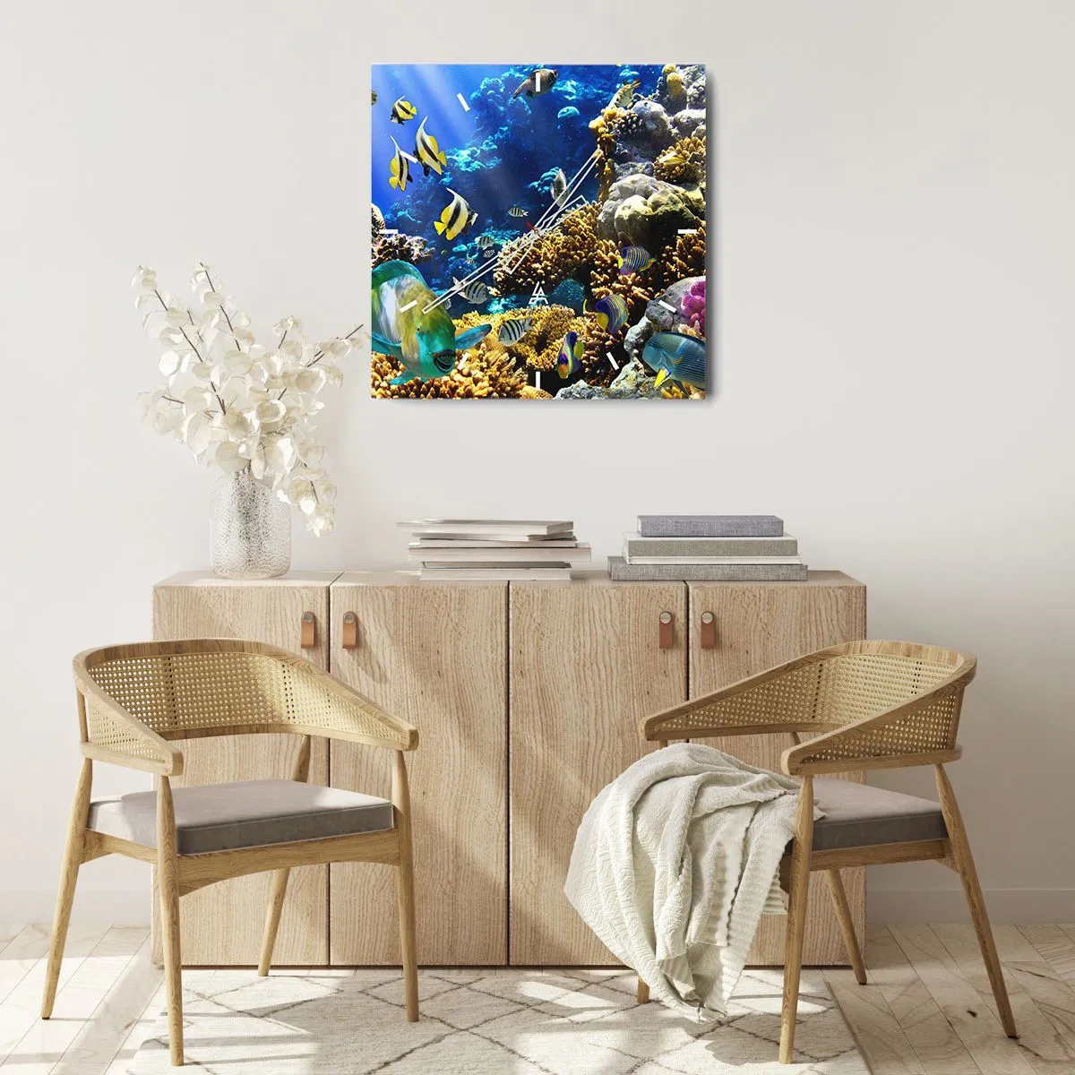 Vægur, Uret - Tung trafik på feriestien - 40x40 cm