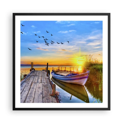 Plakat i sort ramme - Farvel, indtil i morgen - 60x60 cm