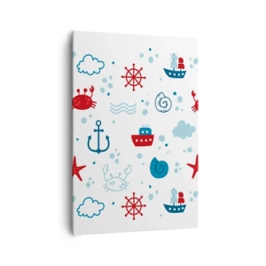 Lærredstryk - Billede på lærred - En fortælling om havet - 70x100 cm