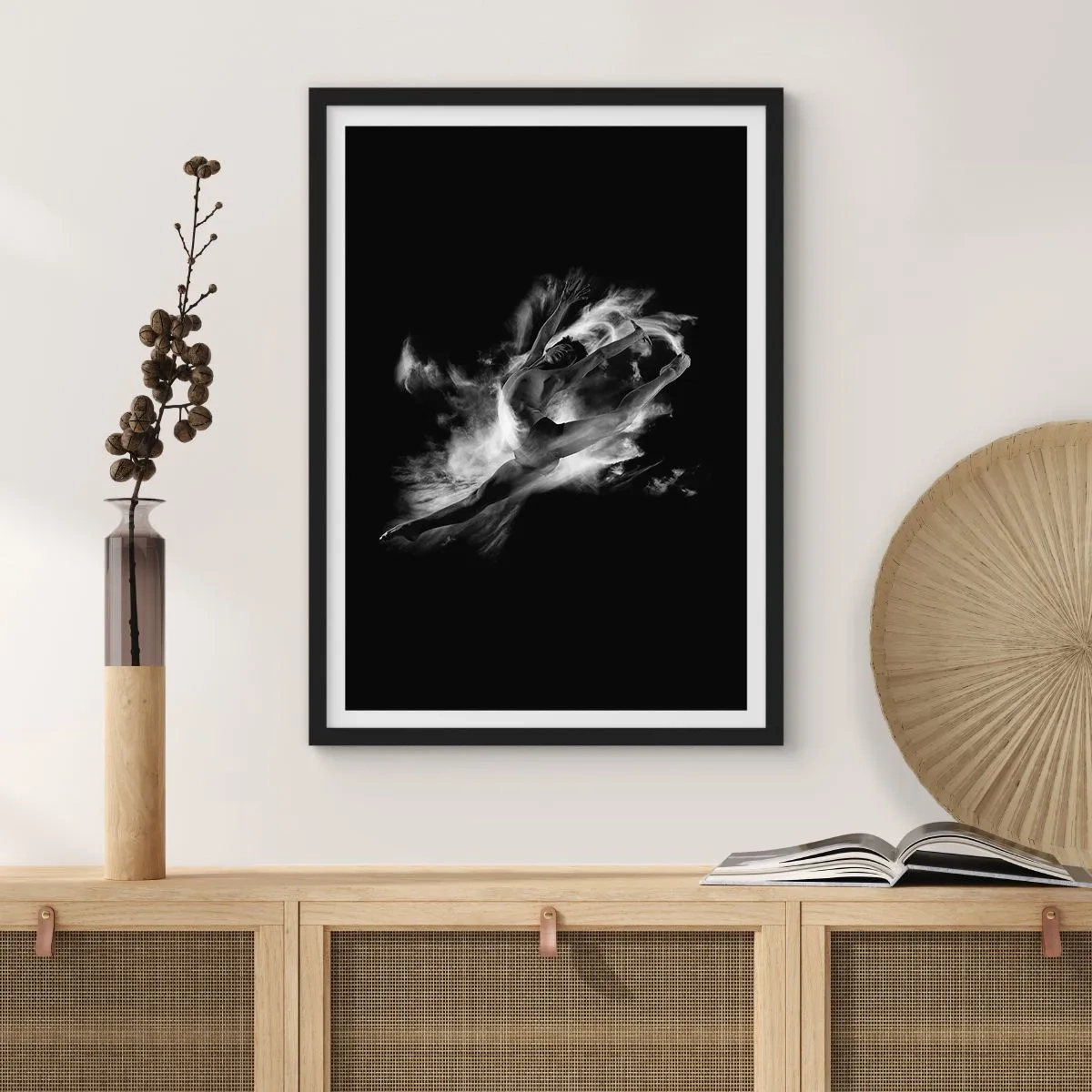Plakat i sort ramme - Stoppet under flyvning - 40x50 cm