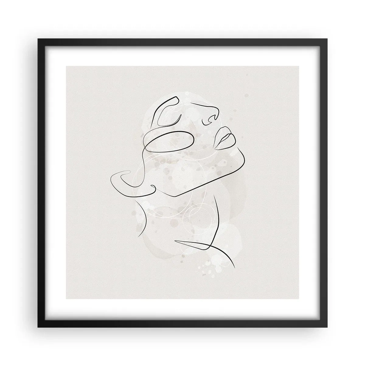 Plakat i sort ramme - Skitse af drømmen - 50x50 cm