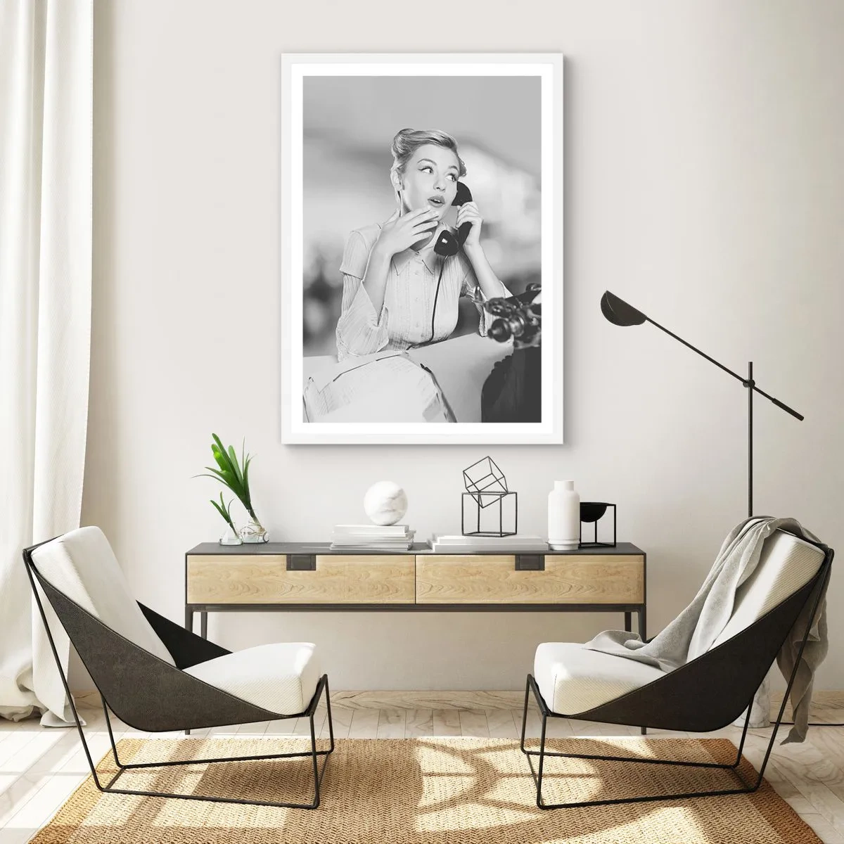 Plakat i hvid ramme - Hej, vi er i 1950'erne. - 40x50 cm