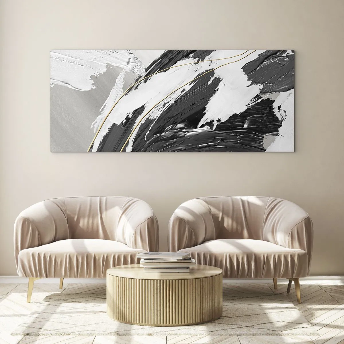 Billede på glas - Abstraktion med flair - 100x40 cm