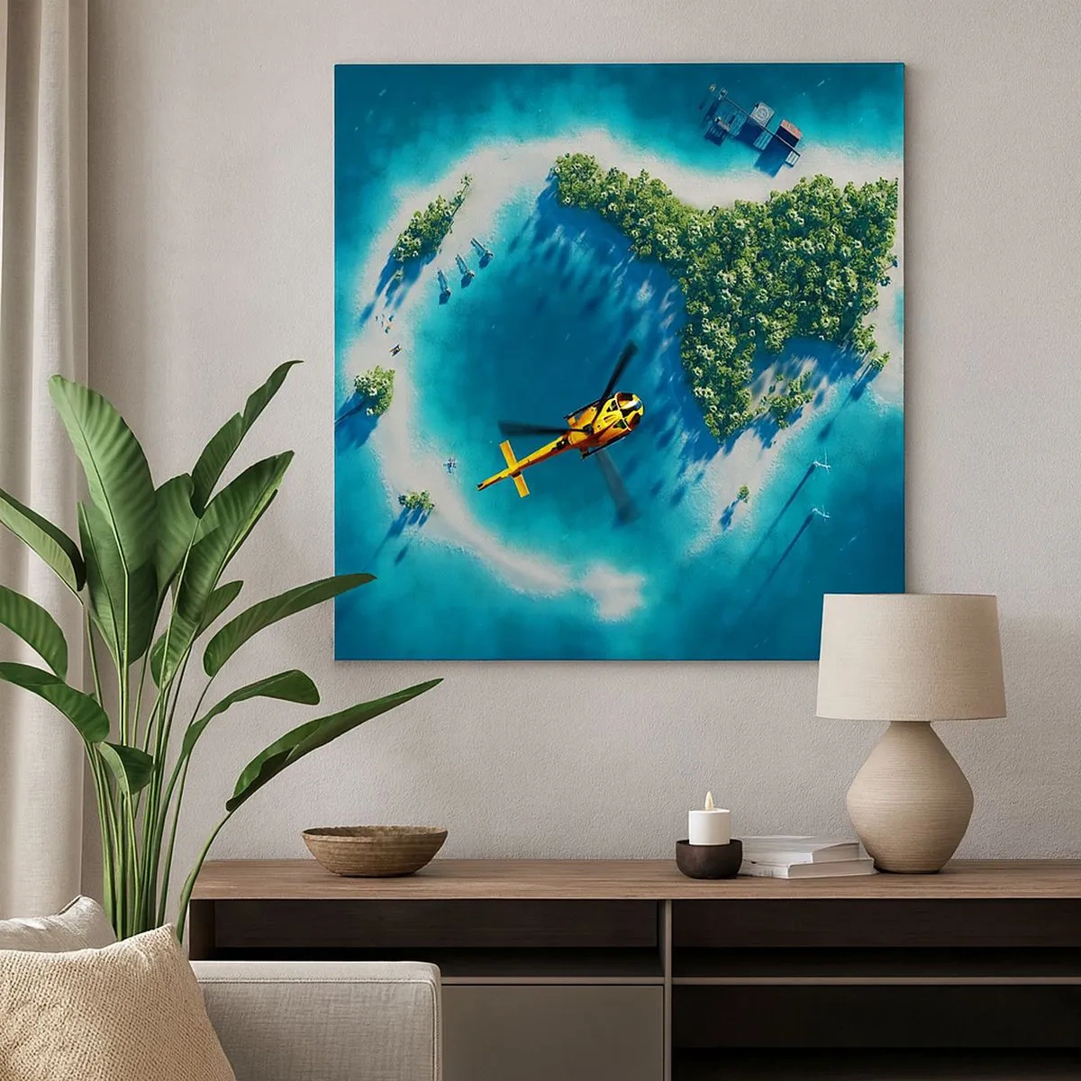 Lærredstryk - Billede på lærred - Køb en ø - 30x30 cm