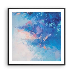 Plakat i sort ramme - Vinter abstraktion - 60x60 cm