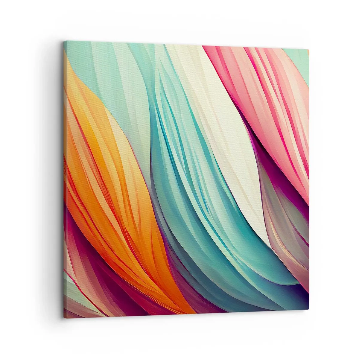 Lærredstryk - Billede på lærred - Regnbuevævning - 50x50 cm