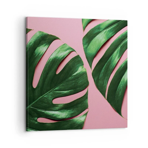 Lærredstryk - Billede på lærred - Grønt rendez-vous - 60x60 cm