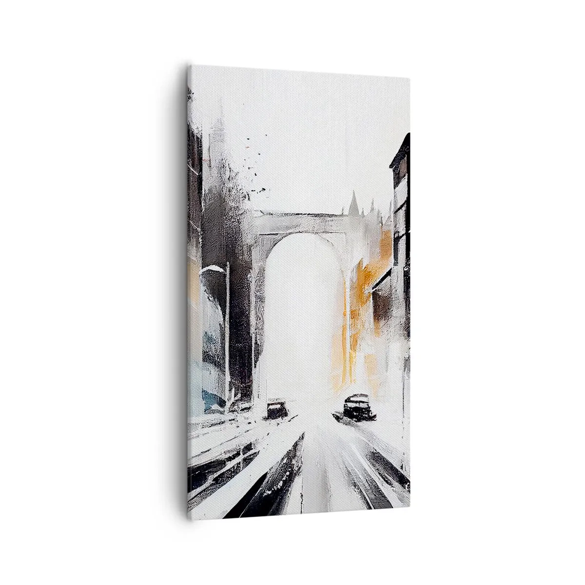 Lærredstryk - Billede på lærred - Bystudie: arkitektur og bevægelse - 55x100 cm