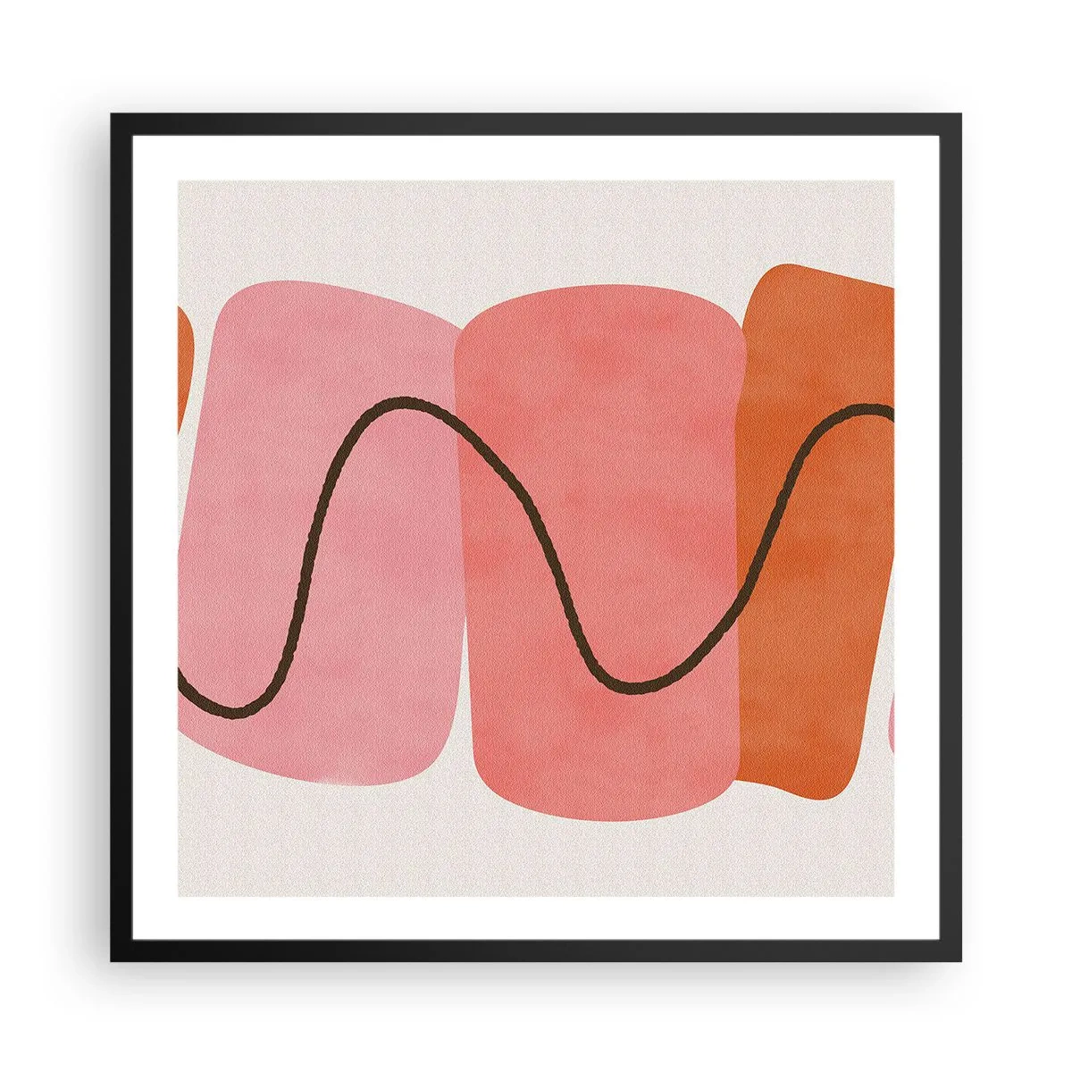 Plakat i sort ramme - Formernes blide bevægelse - 60x60 cm