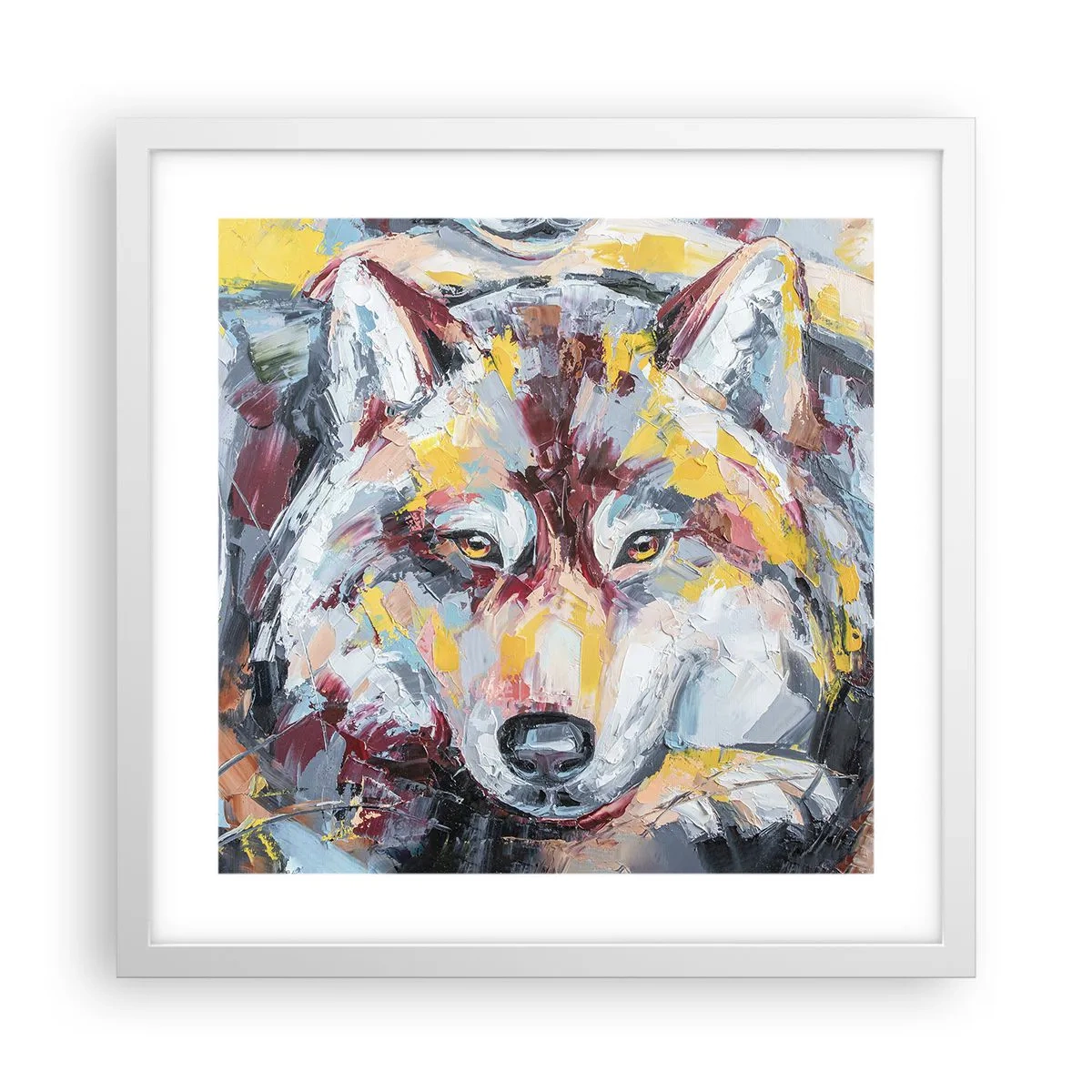 Plakat i hvid ramme - Fred blandt kære - 40x40 cm