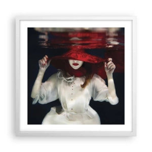 Plakat i hvid ramme - Vidunderkvinden - 50x50 cm