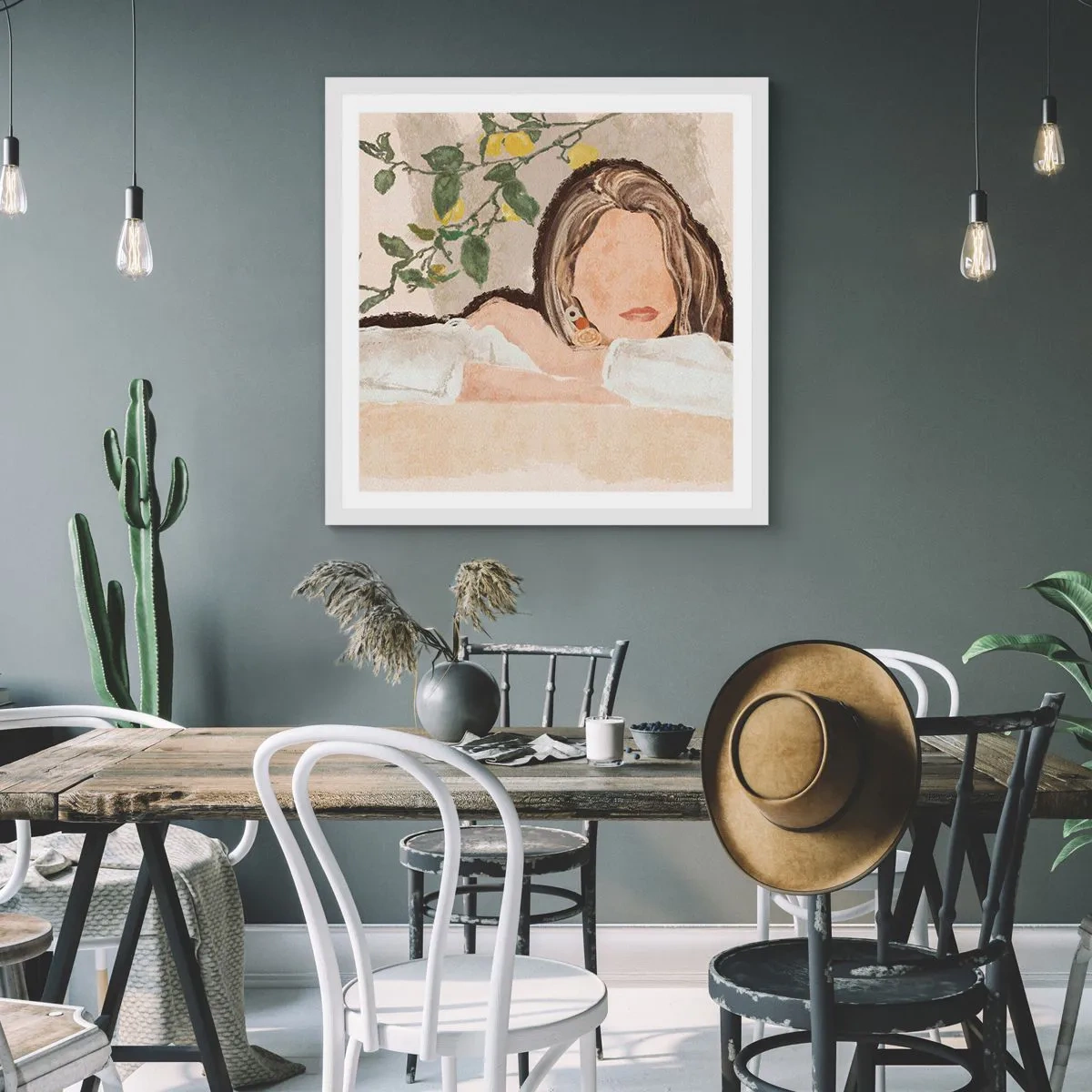 Plakat i hvid ramme - Sydstaternes skønhed - 50x50 cm