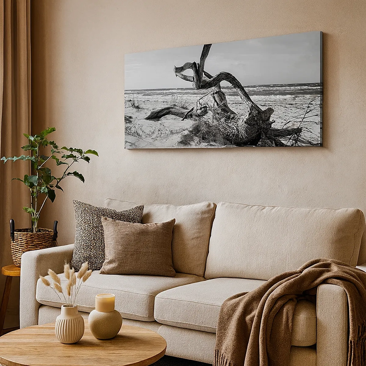 Lærredstryk - Billede på lærred - Havets skulptur - 30x30 cm