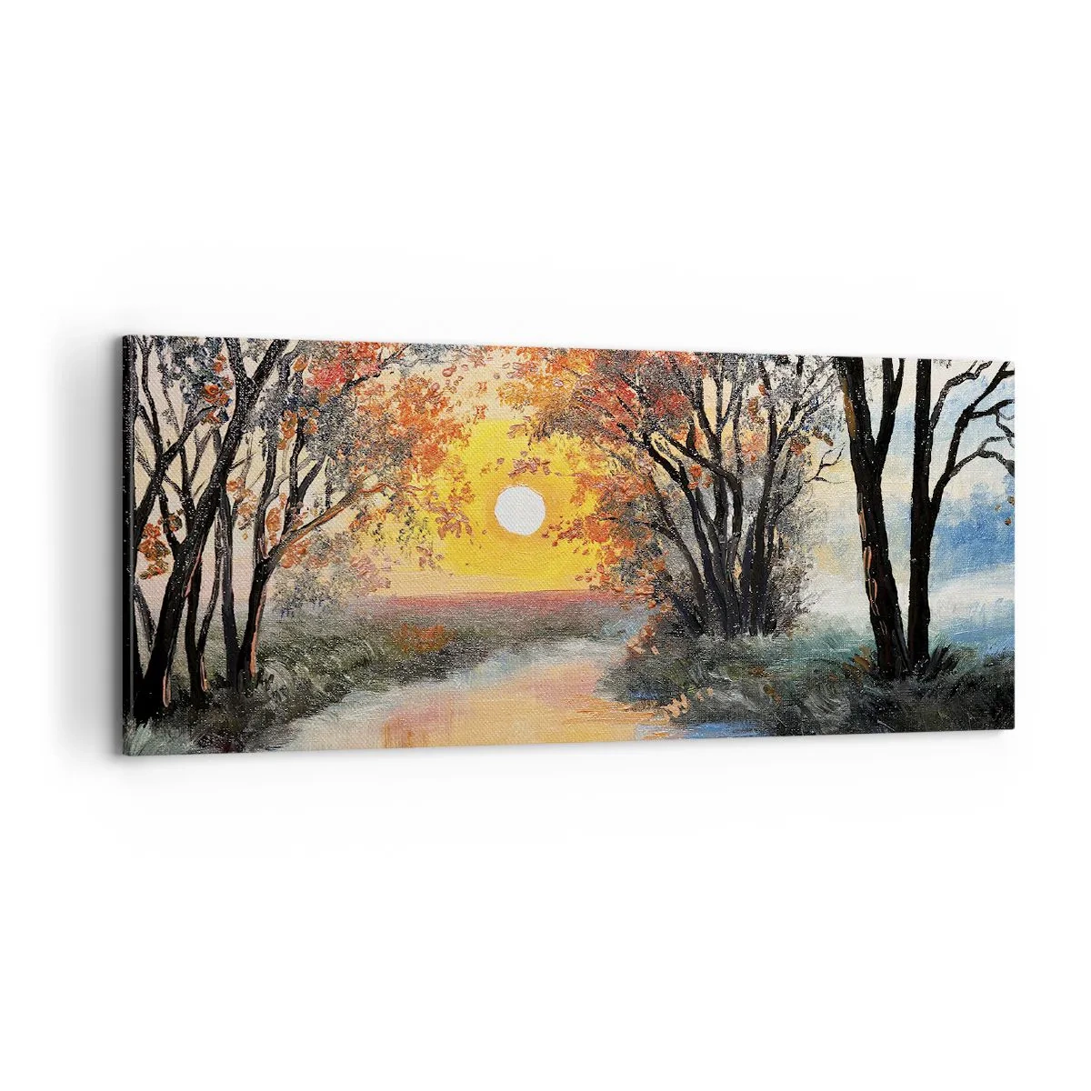 Lærredstryk - Billede på lærred - Efterårs atmosfære - 100x40 cm