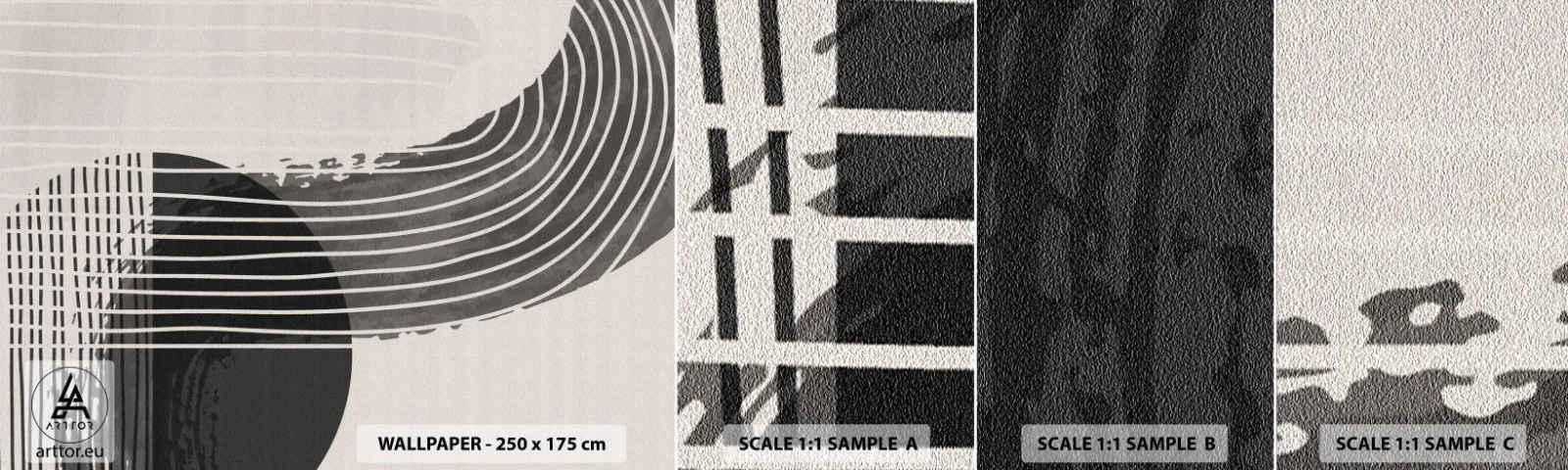 Prøve Fototapet Selvklæbende Deluxe Sticker - Derhen og tilbage - Minimalisme, Abstraktion, Stykke - 100x30 cm