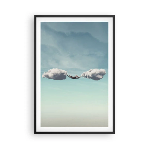 Plakat i sort ramme - Lykken i øjeblikket - 61x91 cm